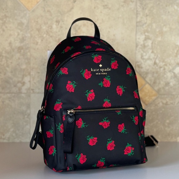 Kate Spade New York Chelsea Medium Backpack Rose Toss Print main image 9